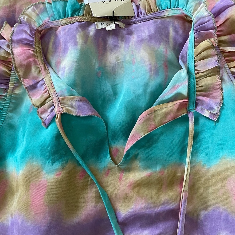 Colorful Tie-Dye Ruffle Dress